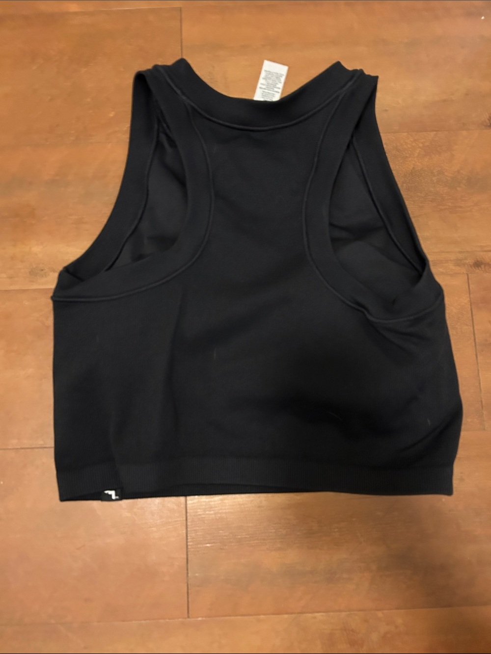 JoyLab Black Ribbed Cropped Tank - With Padding - Picture 3 of 3